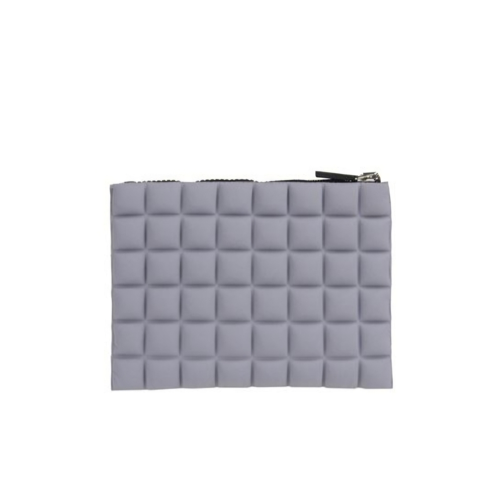 NWT No Ka Oi Gray Small Quilted Clutch 8x6 Polyamide, Elastane